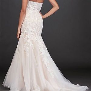 Floral Beaded Lace Mermaid Wedding Dress